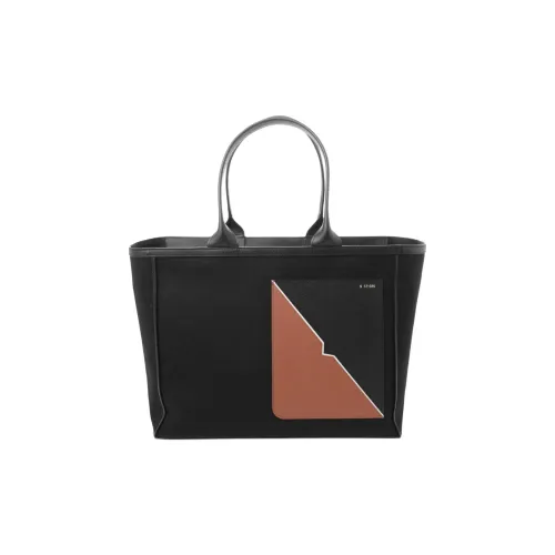 Valextra Ткань Тоут Сумка Сумка для покупок Сумка Большая Мужская Черная