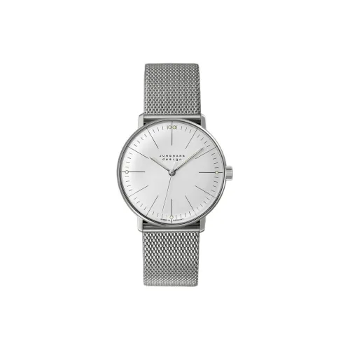 JUNGHANS Ручной Механический Movement Женские часы из коллекции Max Bill, 34 мм, серебряные