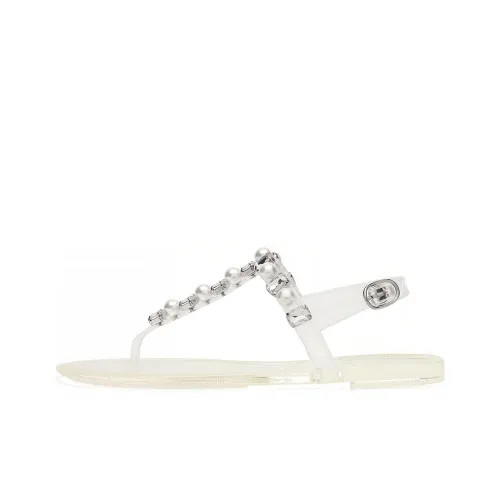 Stuart Weitzman SW Goldie Кристальный Jelly One Strap Sandals Женские Прозрачный