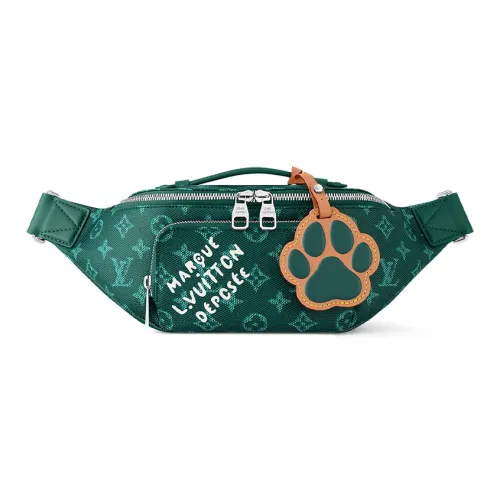 LOUIS VUITTON Bumbag Монограмма Heritage Покрытый холст Бананка Мужской Зеленый