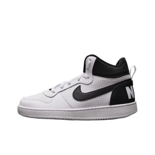 Nike Court Borough Детские Скейтбординги MID Топ Белый Черный Унисекс