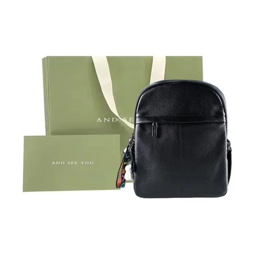 ANDSEEYOU Рюкзак из коровьей кожи женский черный
