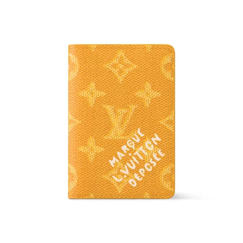LOUIS VUITTON Монограмма Heritage Покрытый холст Кошелек Мужской Желтый