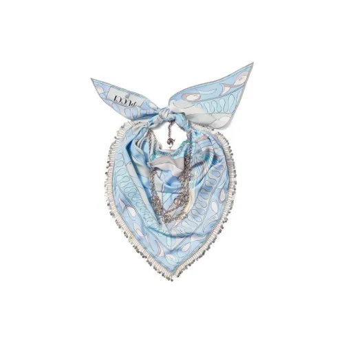 EMILIO PUCCI Шелковые шарфы Женские Синий