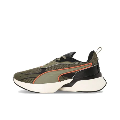 PUMA Softride Sway противоскользящий и дышащий низкий топ для бега унисекс зеленый