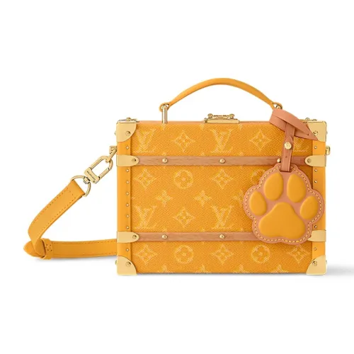 LOUIS VUITTON Основная часть Покрытый холст Мягкая Коробка Сумка через плечо Сумка Женская Желтая