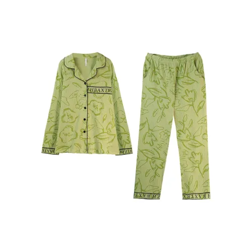 Dorame Pajama Комплект Женский Фруктовый Зеленый