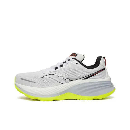 Saucony Hurricane 24 Slip-Resistant Abrasion-Resistant Low-Top Беговые кроссовки Мужские Белые Серые