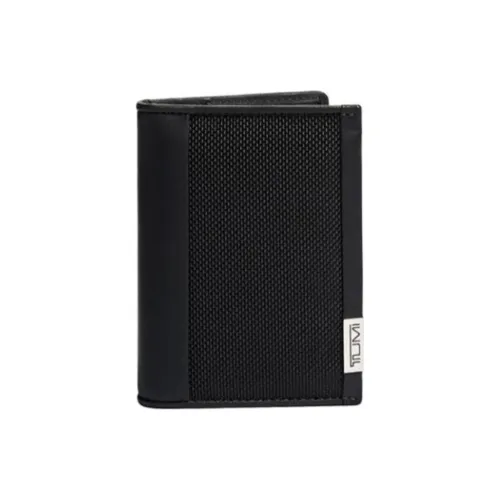 TUMI Nylon с кожаной вставкой держатель для карт кошелек мужской черный