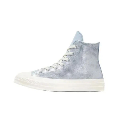Converse Chuck 70 Противоскользящие Устойчивые к истиранию Высокие Кроссовки для скейтбординга Унисекс Серебристо-белые