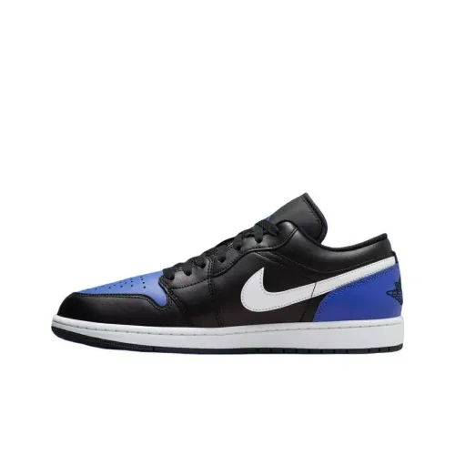 Jordan Air Jordan 1 Slip Resistant Abrasion Resistant Low Top Винтажные баскетбольные кроссовки Унисекс Черный Синий