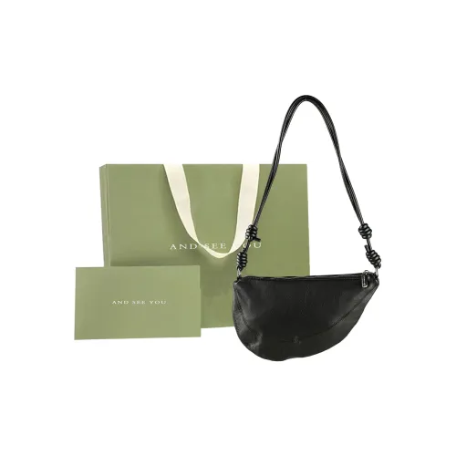 ANDSEEYOU Сумка через плечо из коровьей кожи женская черная