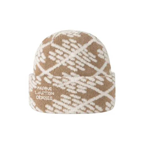 LOUIS VUITTON Овечья шерсть Шапки-бини Мужской Коричневый