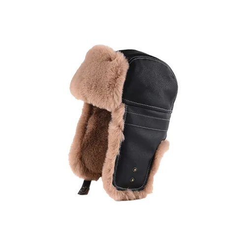 AAJF ПУ (полиуретан) + хлопок + полиэстер смесь шапка-ушанка унисекс