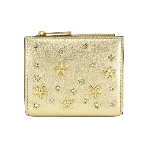Jimmy Choo Металл Наппа Кожа Кошелек Женские Светло-Золото