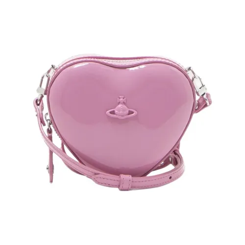 Vivienne Westwood Full GRAIN LEATHER Сердце Формированная Сумка Клатч Сумка через плечо Мини Женская Розовая