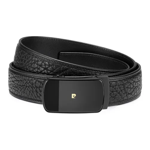 PIERRE CARDIN Ремни из крупнозернистой текстуры коровьей кожи мужские черные ширина 3,6 см