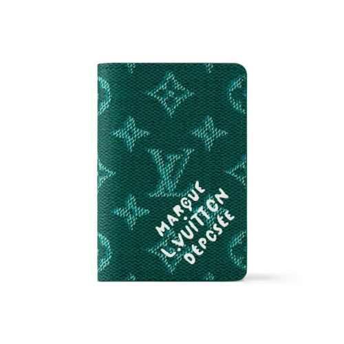 LOUIS VUITTON Монограмма Heritage Покрытый холст Кошелек Мужской Зеленый