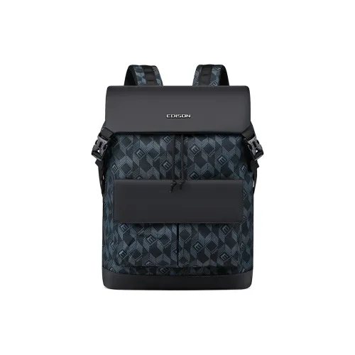 EDISON Oxford And Кожа Мембрана Ноутбук Сумка Рюкзак Стандартный Мужской Черный