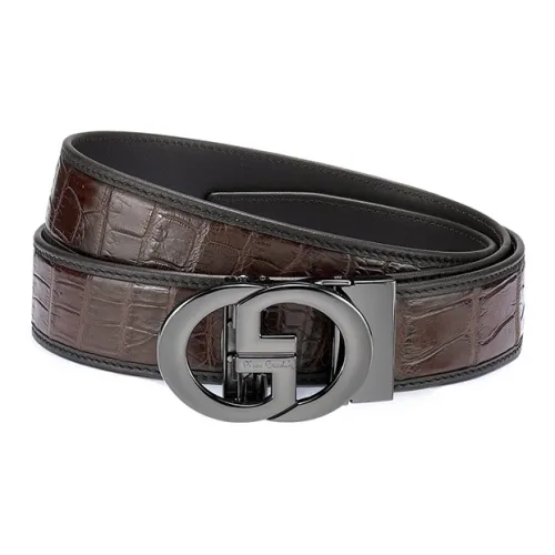 PIERRE CARDIN Ремни из лощеной коровьей кожи Мужской Кофейный 3,6 см