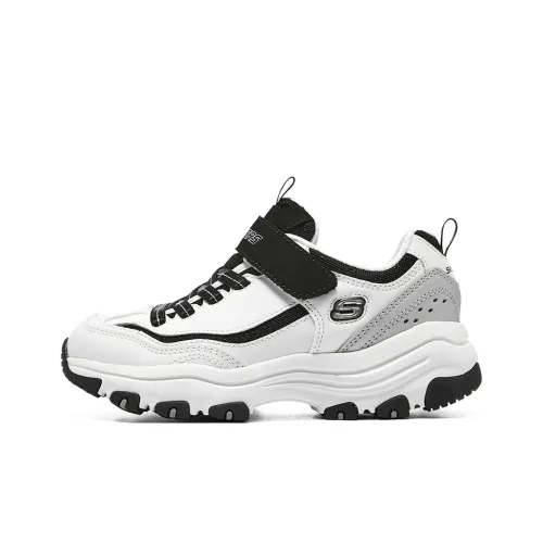 Skechers Устойчивые к истиранию Низкие Кеды для Детей Lifestyle Черные Белые Серые Подростки