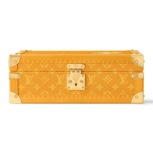 LOUIS VUITTON Монограмма Heritage Покрытый холст Часы Хранение Коробка Унисекс Желтый