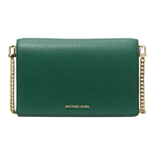 MICHAEL KORS Jet Set Litchi Grain Leather Crossbody Bag Medium Women's Green
