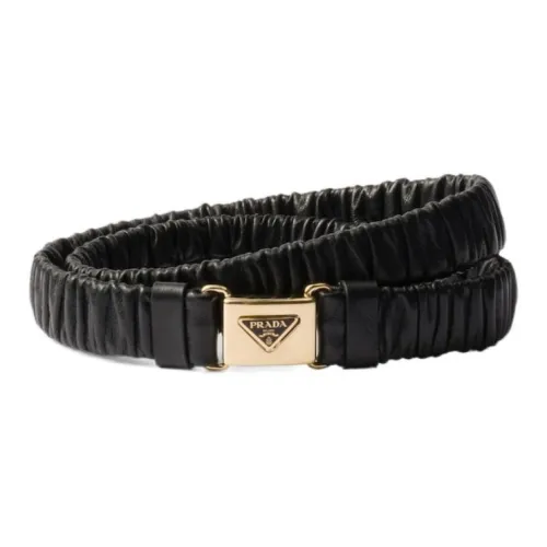 PRADA Кожаные ремни Женские Черный Ширина 2CM
