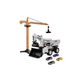 Белый Трансформируемый Инженерный Транспорт +4 Маленькие Автомобили + Журавль