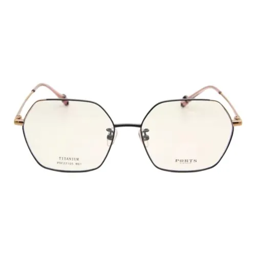 PORTS Титан Нерегулярная форма Оправы для очков Женские Черный золотой
