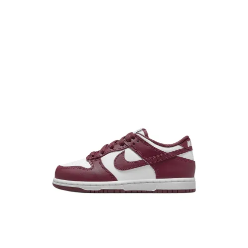 Nike Dunk Детские Скейтбординги Низкие Топы Белый/Фитнес Красный Для Детей дошкольного возраста