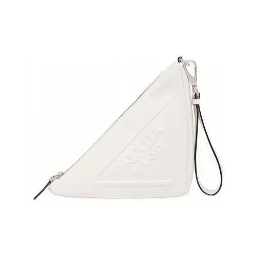 PRADA Nappa Sheepskin Clutch Женская Белая