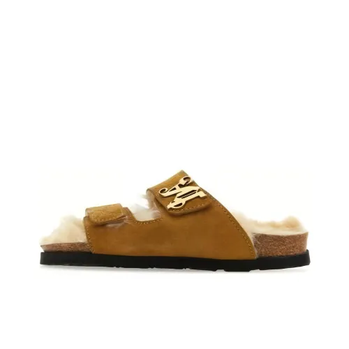 PALM ANGELS Резина Slide Женские Коричневый