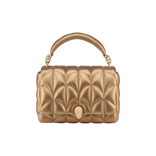 BVLGARI SERPENTI Телячья кожа Сумка через плечо Сумка Женская Золотая