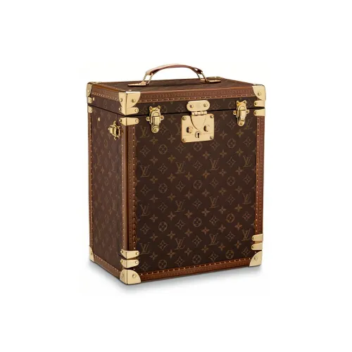 LOUIS VUITTON Холст Whiskey Вино Коробка Чемодан Твердый Чехол Маленький Унисекс Коричневый