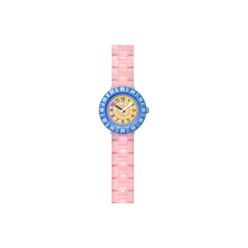 SWATCH Flik Flak Feifei Series Кварцевый механизм Детские часы 36,7 мм Желтый циферблат Часы Пластиковый корпус Часы Пластиковый ремешок