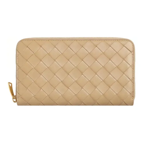 Bottega Veneta Sheepskin Wallet Large Women's Oatmeal