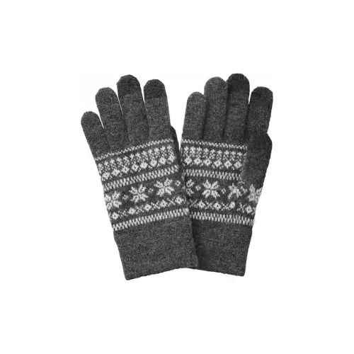 MUJI Шерсть Трикотаж Перчатки Унисекс Средний Серый
