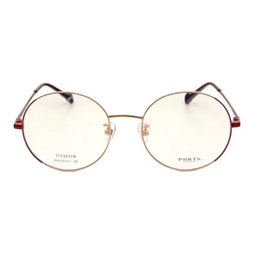 PORTS Титан Круглые Оправы для очков Женские Золото Красный