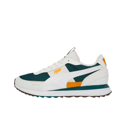PUMA Road Rider Slip-resistant Abrasion-resistant Low Top Casual Running Shoes Unisex White Green PUMA Road Rider Противоскользящий Устойчивый к истиранию Низкий Топ Повседневные Беговые Кроссовки Унисекс Белый Зеленый