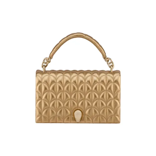 BVLGARI SERPENTI Телячья кожа Сумка через плечо Одно плечо Женская Золотая