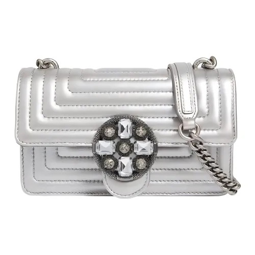 PINKO Кожа Квадратная Сумка Сумка через плечо Мини Women's Silver