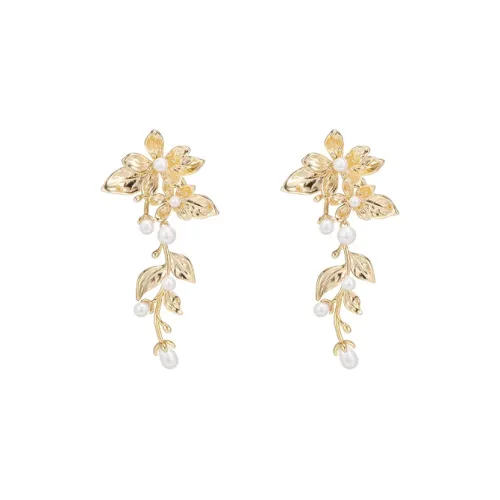 Серьги Peach Tea с высоким блеском и жемчугом женские