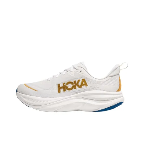 HOKA ONE ONE SKYFLOW Амортизация Износостойкий Низкий Топ Повседневные Беговые кроссовки Мужские Белый Золото