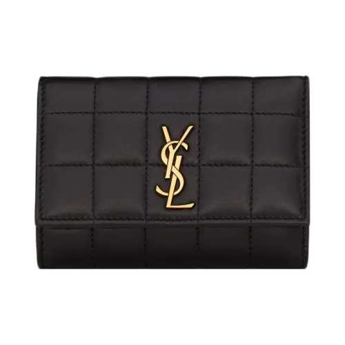 SAINT LAURENT Lambskin Wallet Women's Black