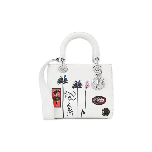 DIOR Lady Dior Телячья кожа Сумка Lady Dior Сумка через плечо Сумка Women's White
