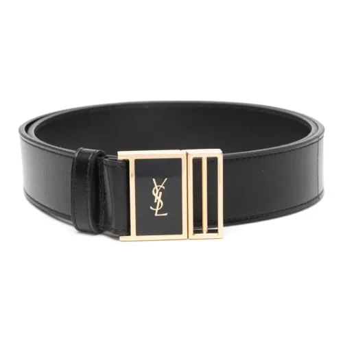 SAINT LAURENT Телячья кожа Кожаные ремни Женские Черный Ширина 3 см