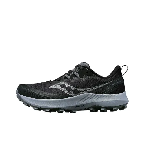 Saucony PEREGRINE 14 Slip-Resistant Abrasion-Resistant Low-Top Trail Running Shoes Women's Black Сaucony PEREGRINE 14 Противоскользящие Устойчивые к истиранию Низкие Кроссовки для бега по пересеченной местности Женские Черные