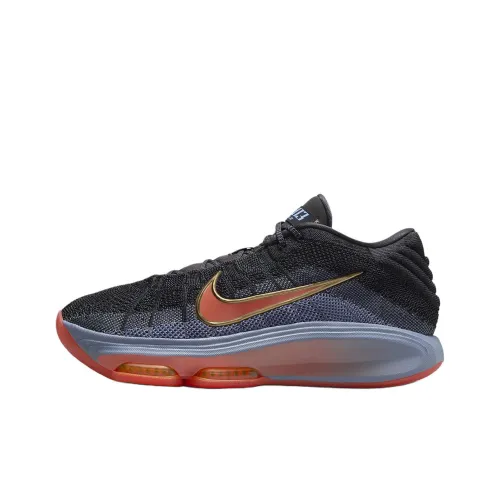 Nike Air Zoom GT Hustle 3 Slip-on Устойчивый к истиранию Низкий Топ Баскетбольные кроссовки Унисекс Черный Серый