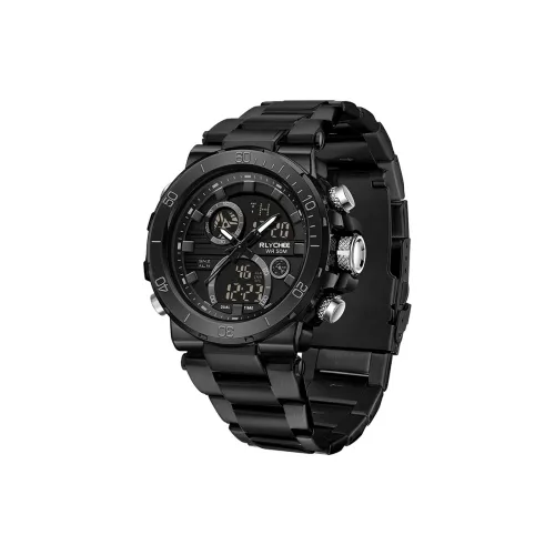 Rlychee Электронный + Кварц Механизм Мужские Часы 46мм*44мм*17мм Черный